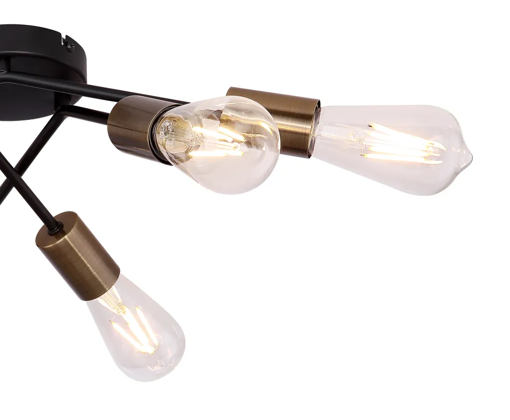 Lustre Globo Lighting Sarini en métal noir E27 6L