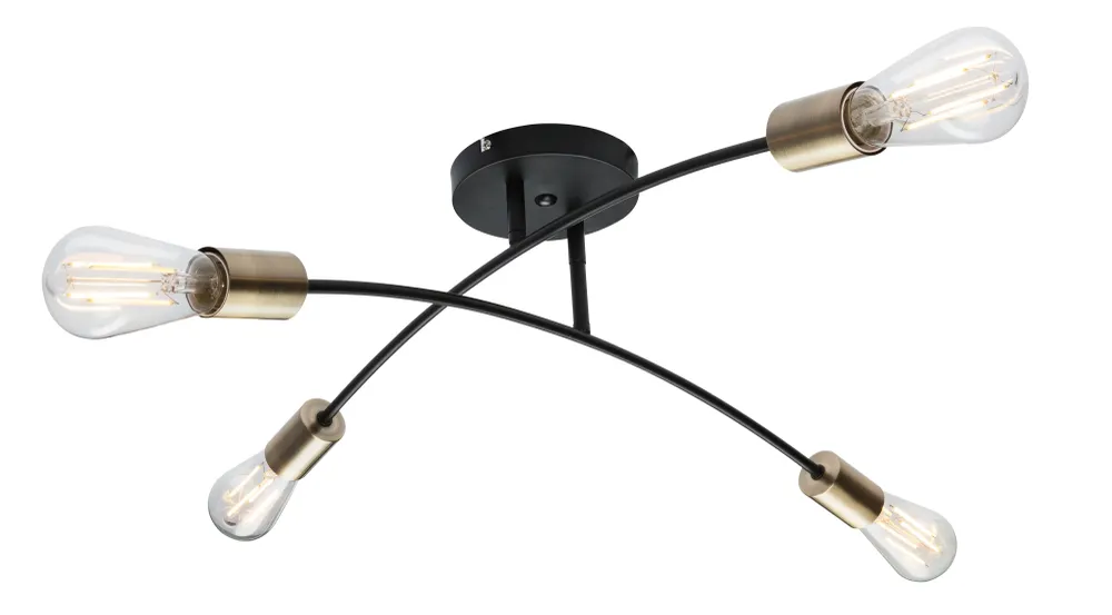 Lustre Globo Lighting Sarini en métal noir E27 4L