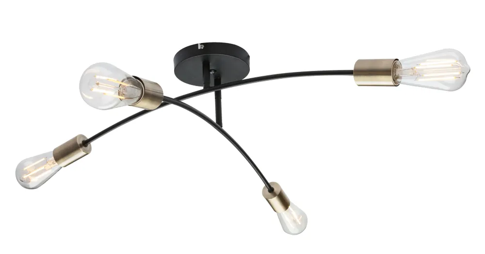 Lustre Globo Lighting Sarini en métal noir E27 4L