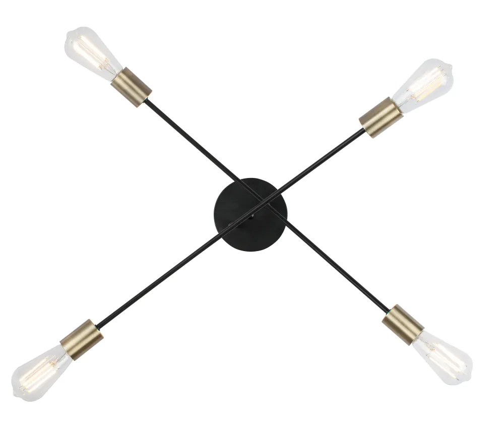 Lustre Globo Lighting Sarini en métal noir E27 4L