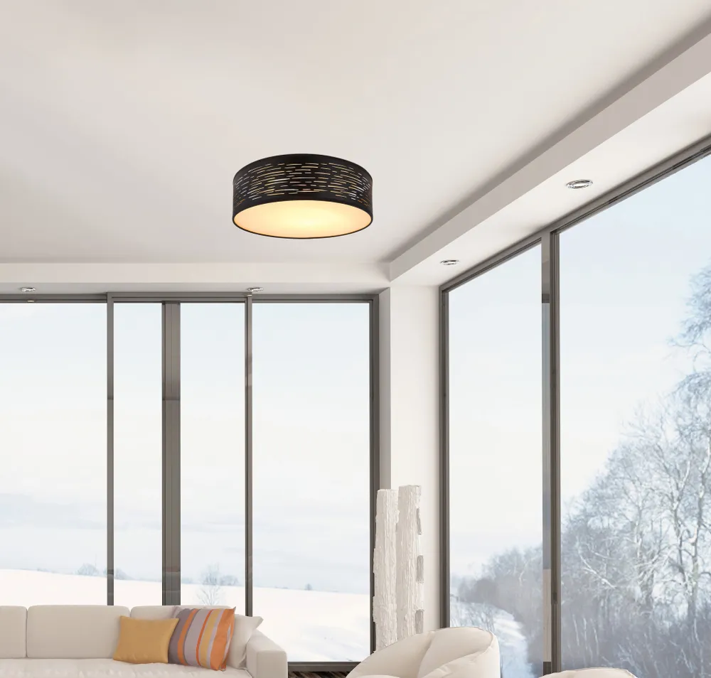 Lustre Globo Lighting Tunno en métal noir