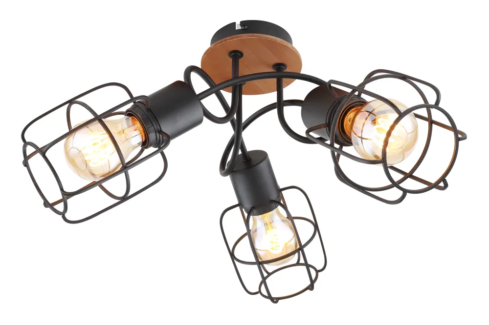 Lustre Globo Lighting Willa en métal noir E27 3L