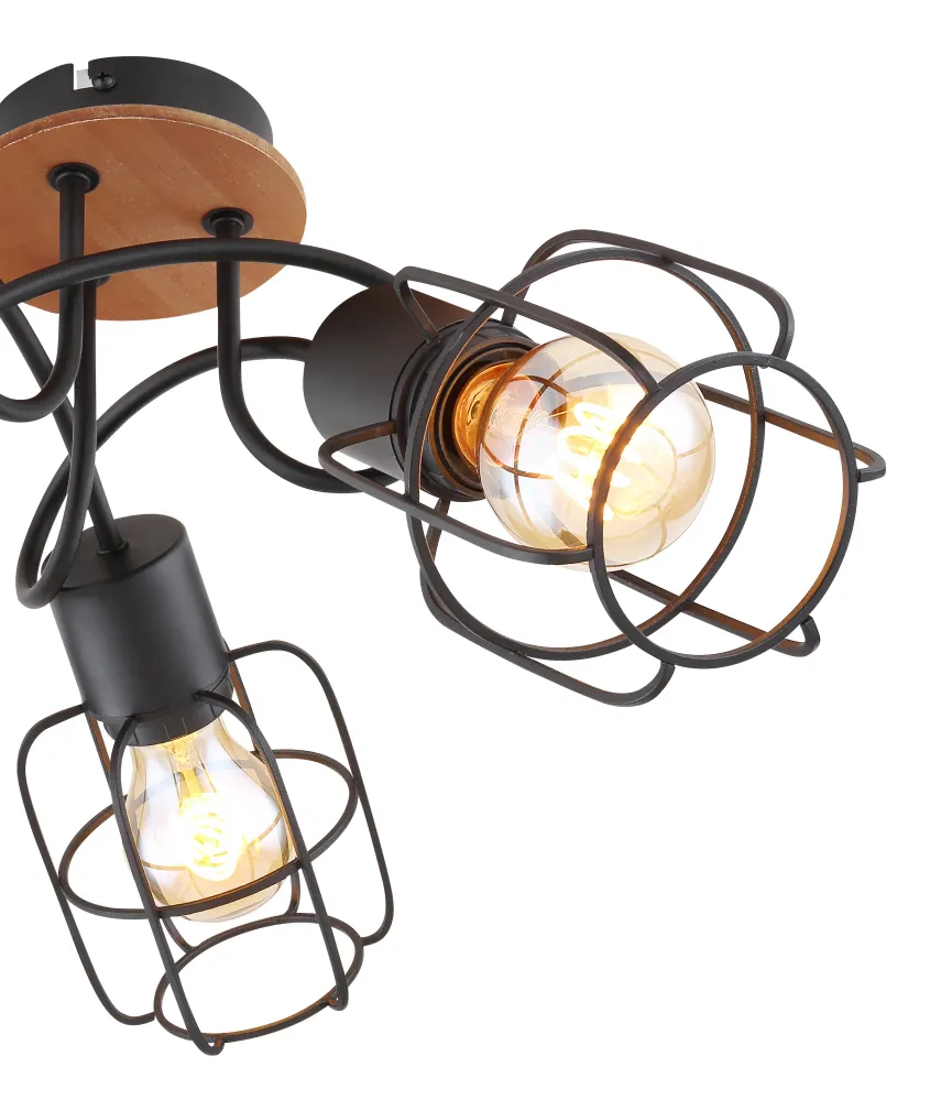 Lustre Globo Lighting Willa en métal noir E27 3L