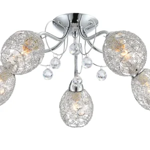 Plafonnier encastré Globo Lighting Kordula en métal chromé E14 5L
