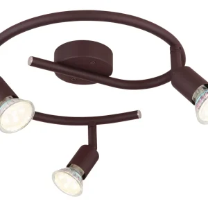 Plafonnier encastré Globo Lighting Oliwa en métal bronze GU10 3L