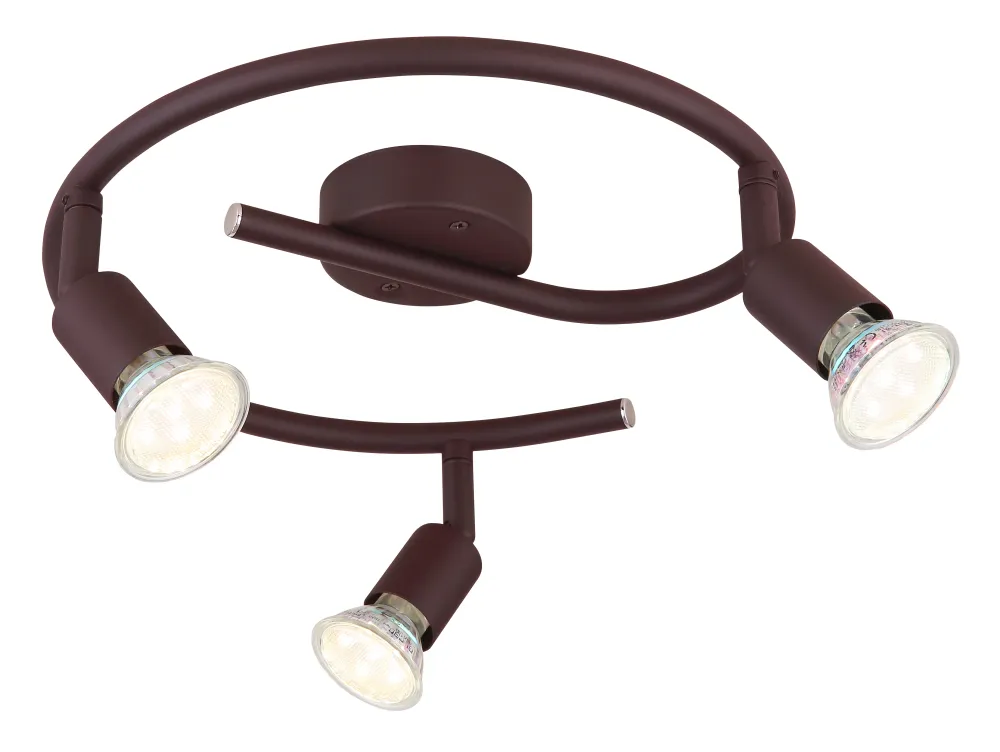 Plafonnier encastré Globo Lighting Oliwa en métal bronze GU10 3L