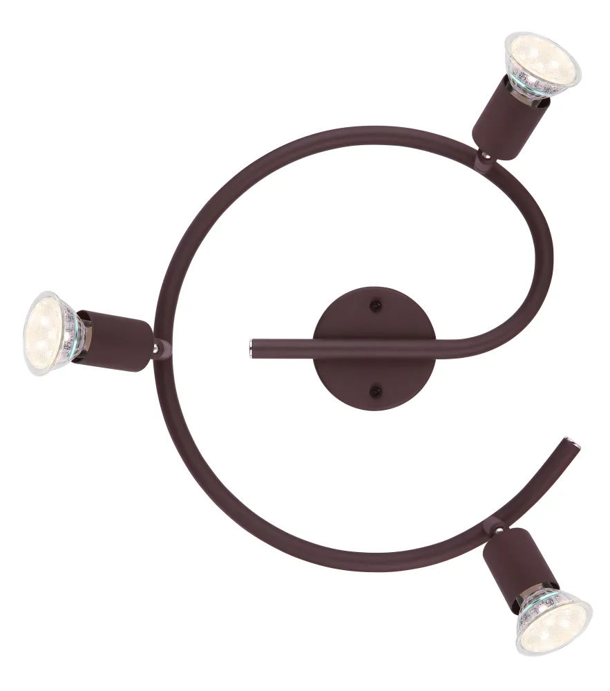 Plafonnier encastré Globo Lighting Oliwa en métal bronze GU10 3L