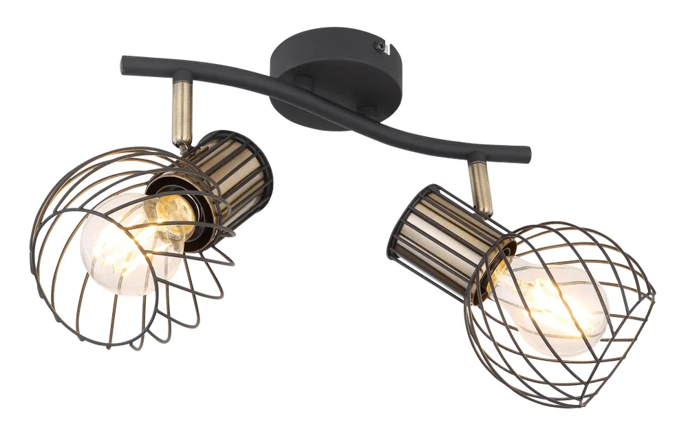 Suspension Globo Lighting Argusto en métal noir E27 2L