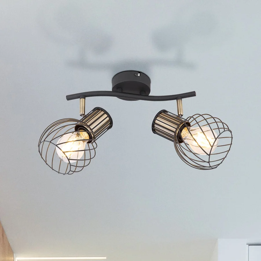 Suspension Globo Lighting Argusto en métal noir E27 2L