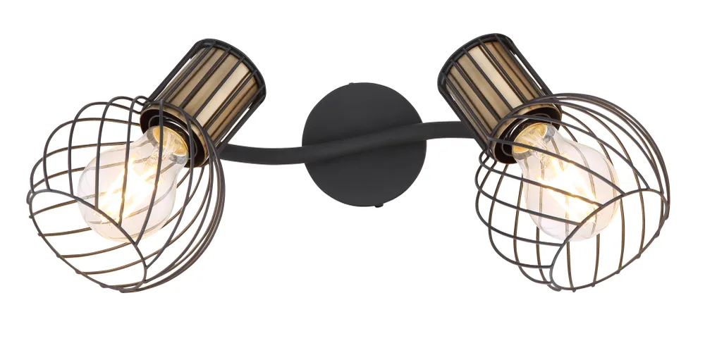 Suspension Globo Lighting Argusto en métal noir E27 2L