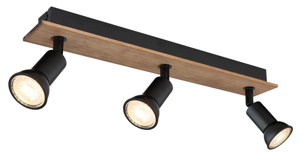 Suspension Globo Lighting Drew en métal noir GU10 3L Black