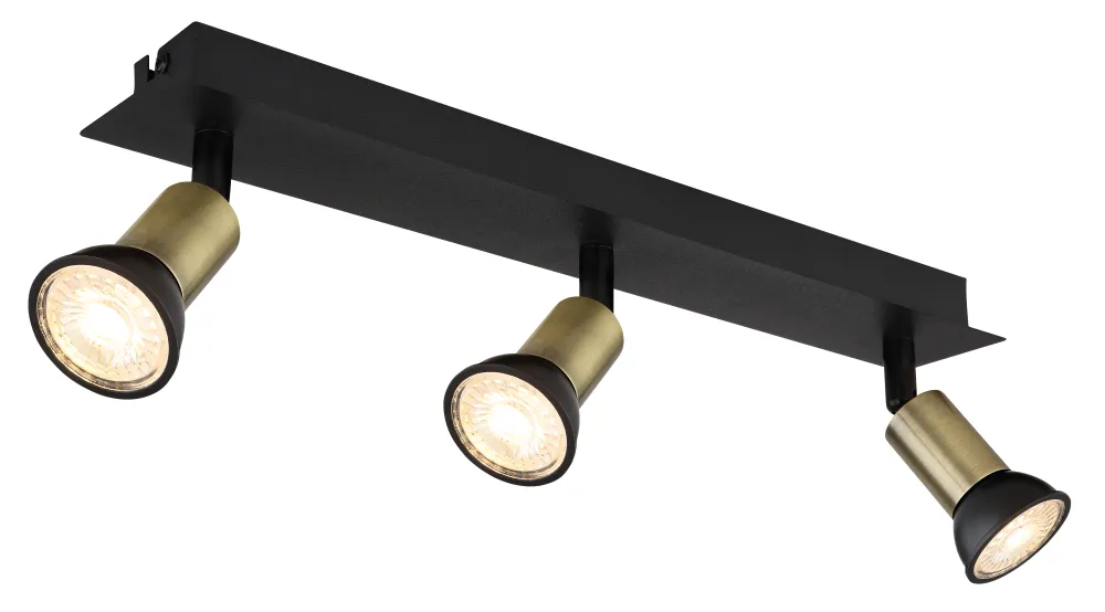 Suspension Globo Lighting Drew en métal noir GU10 3L Black