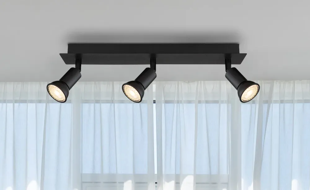 Suspension Globo Lighting Drew en métal noir GU10 3L Black