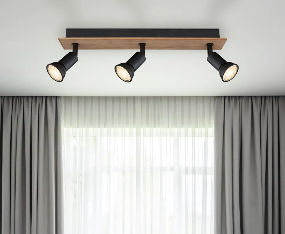 Suspension Globo Lighting Drew en métal noir GU10 3L Black