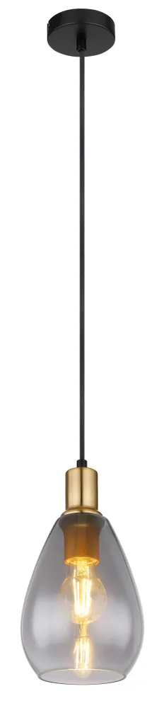 Suspension Globo Lighting Fanni en métal noir E27