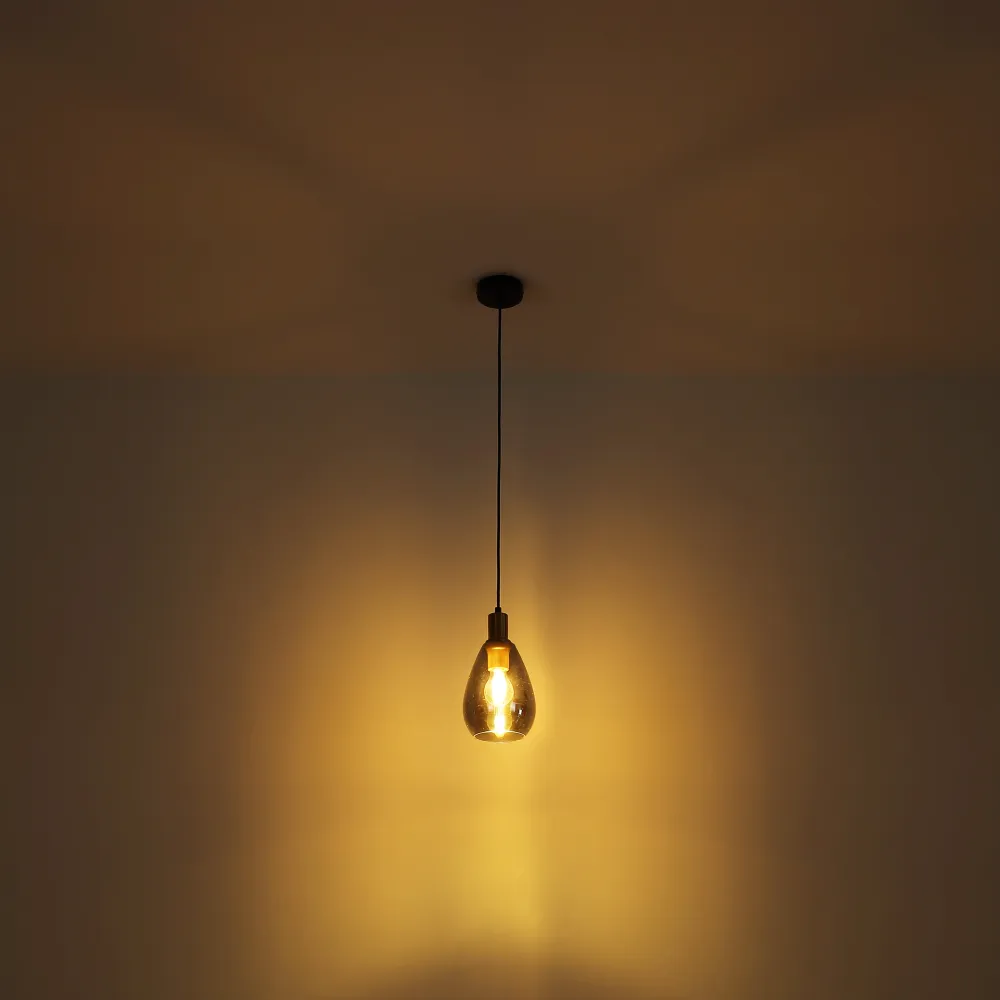 Suspension Globo Lighting Fanni en métal noir E27