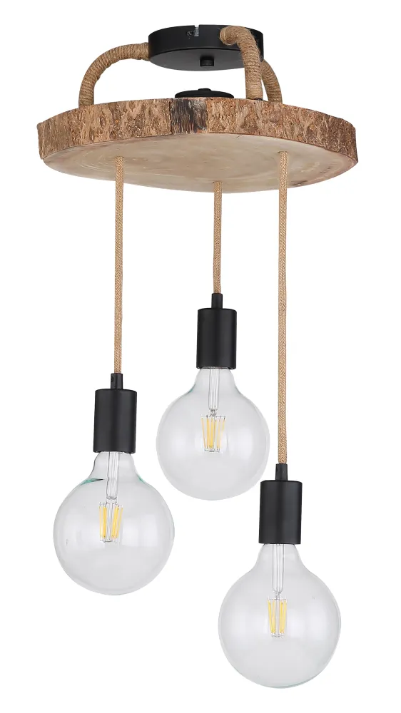 Suspension Globo Lighting Georg en métal noir E27 3L