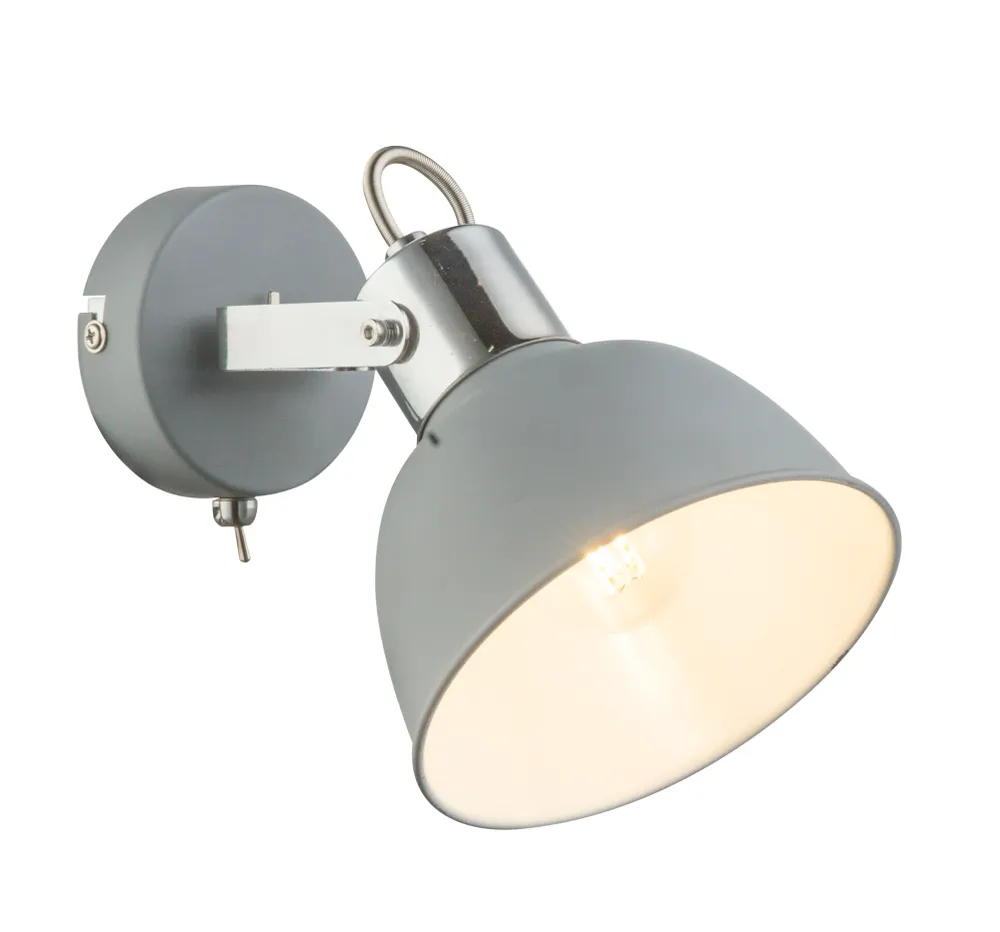 Suspension Globo Lighting Gerda en métal gris E14