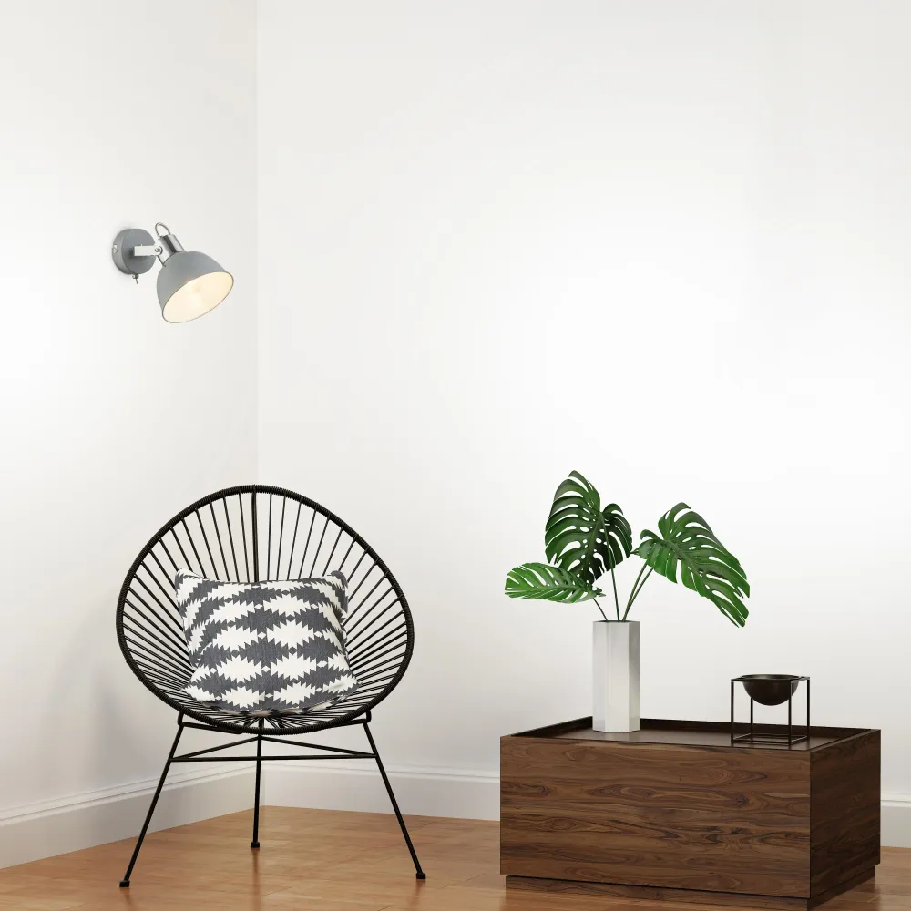 Suspension Globo Lighting Gerda en métal gris E14