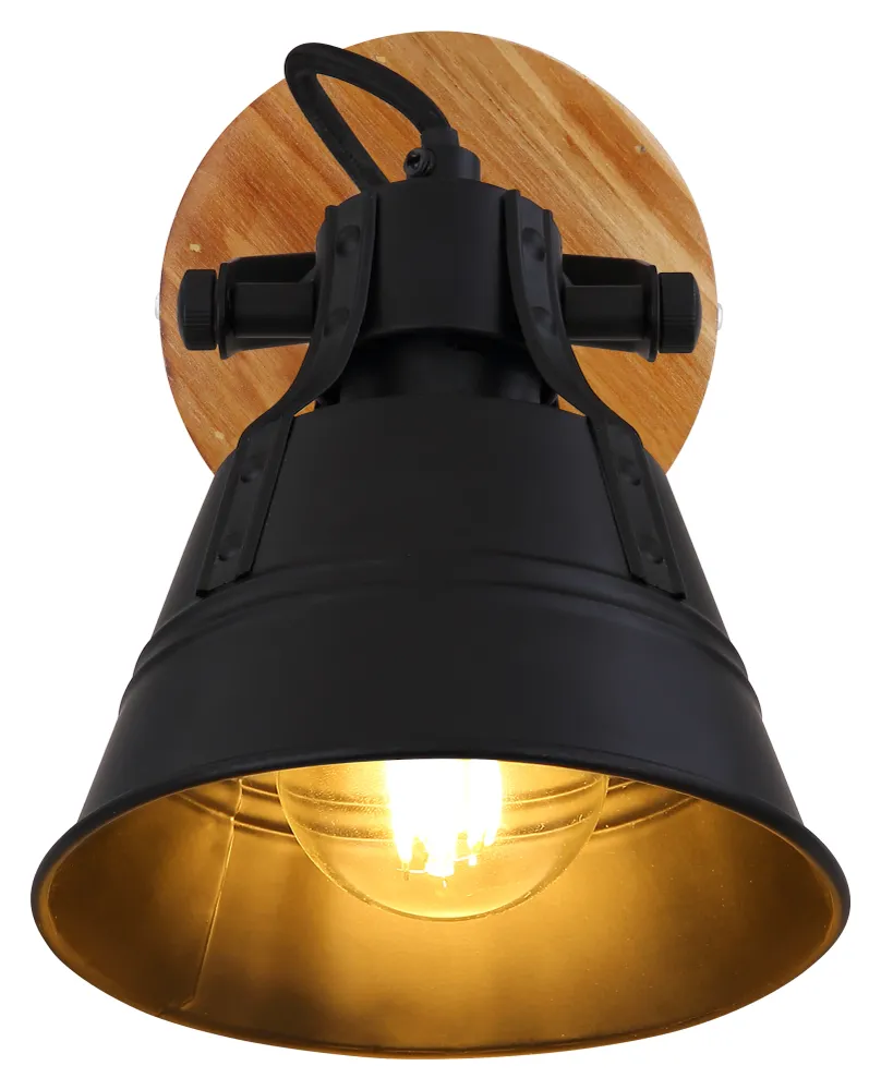 Suspension Globo Lighting Günther en bois brun E27