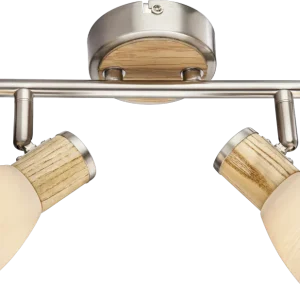 Suspension Globo Lighting Gylfi en métal nickelé E14 2L