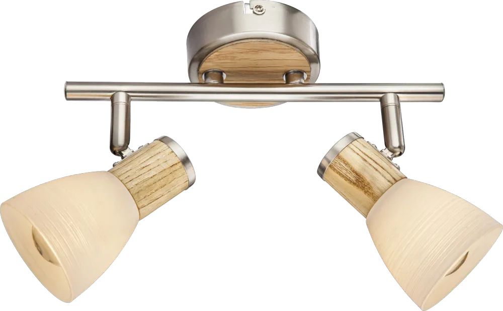 Suspension Globo Lighting Gylfi en métal nickelé E14 2L