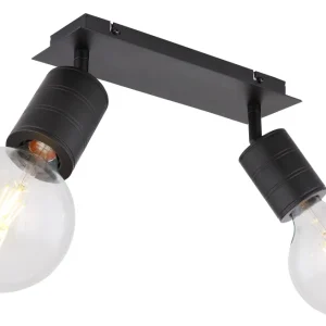 Suspension Globo Lighting Hermine en métal noir E27 2L