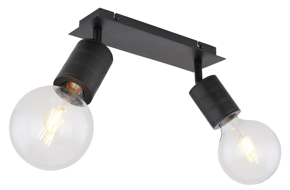 Suspension Globo Lighting Hermine en métal noir E27 2L