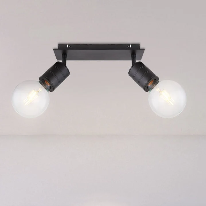 Suspension Globo Lighting Hermine en métal noir E27 2L
