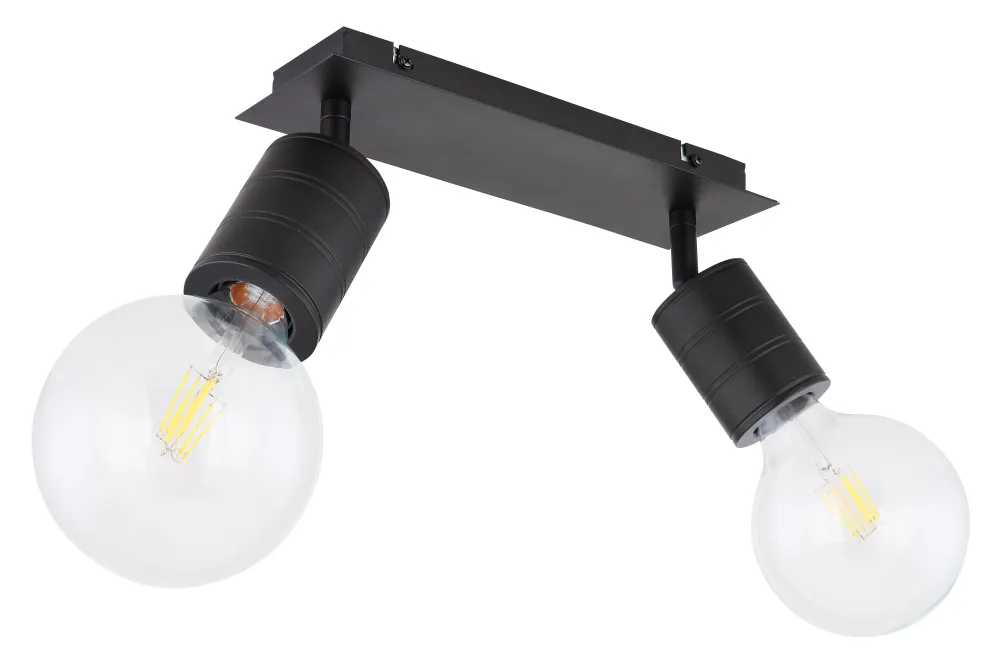 Suspension Globo Lighting Hermine en métal noir E27 2L