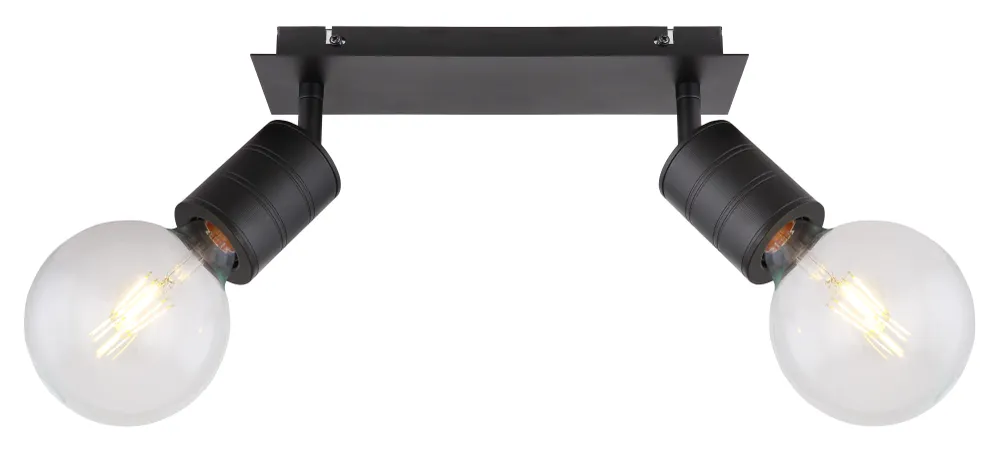 Suspension Globo Lighting Hermine en métal noir E27 2L