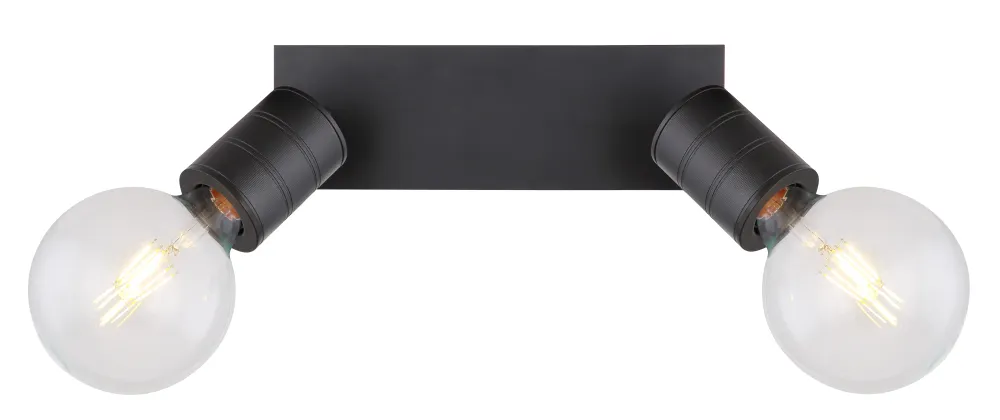 Suspension Globo Lighting Hermine en métal noir E27 2L
