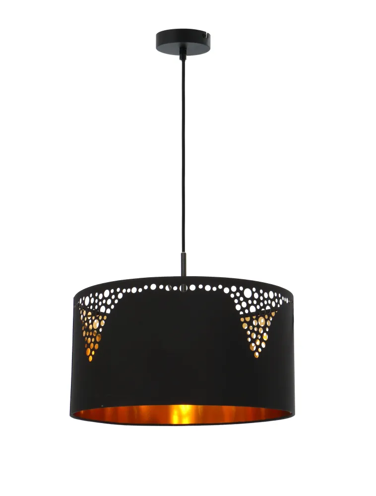 Suspension Globo Lighting Ingeborg en métal noir E27