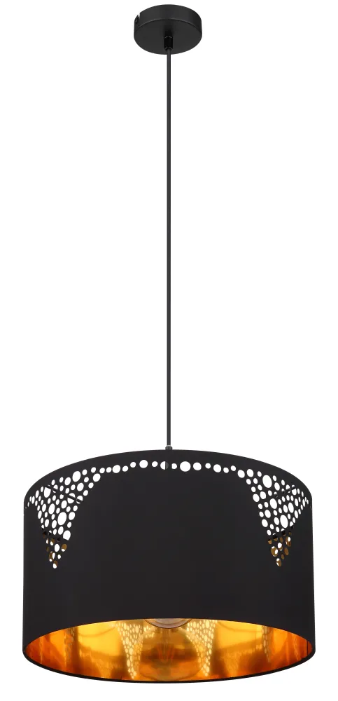 Suspension Globo Lighting Ingeborg en métal noir E27