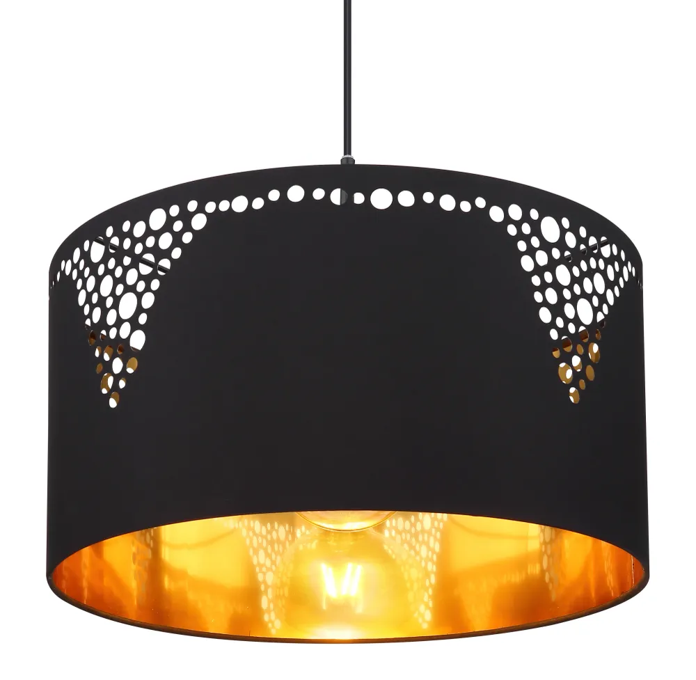 Suspension Globo Lighting Ingeborg en métal noir E27