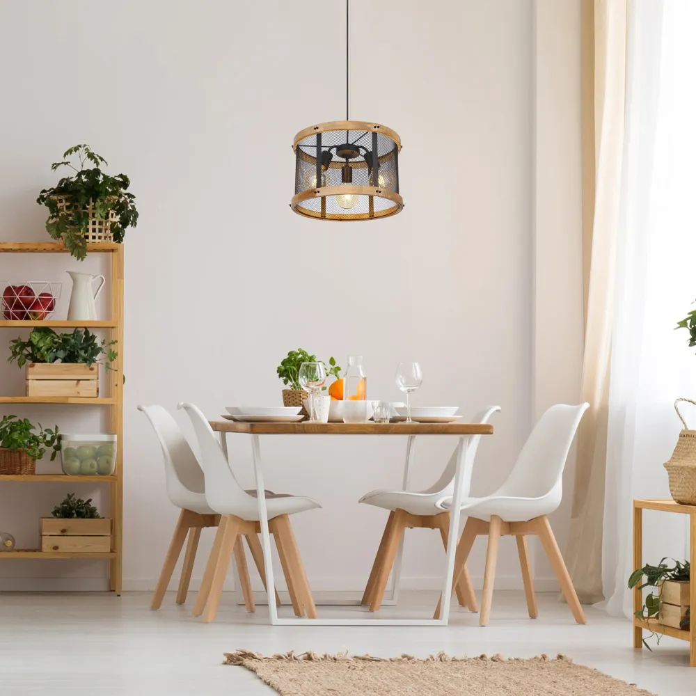 Suspension Globo Lighting Jeanie en métal noir E27 3L