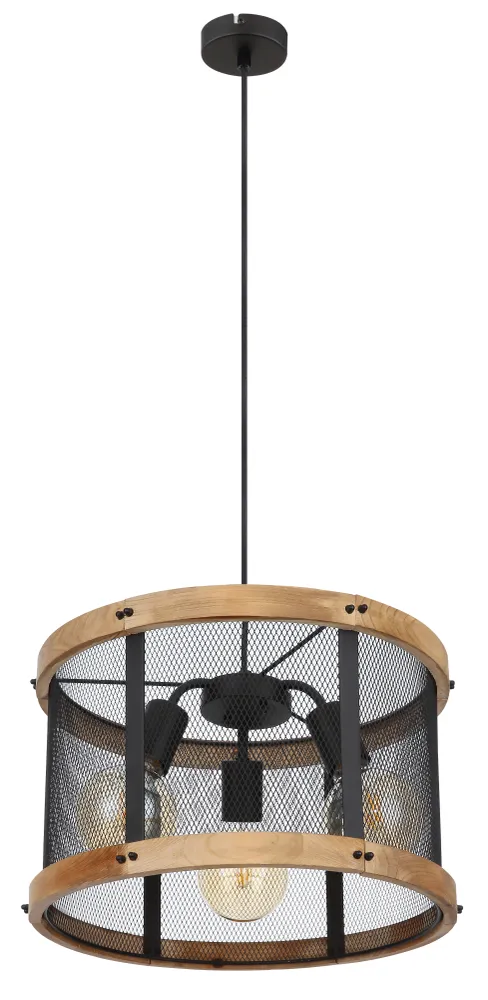 Suspension Globo Lighting Jeanie en métal noir E27 3L