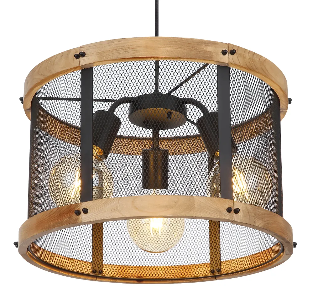 Suspension Globo Lighting Jeanie en métal noir E27 3L