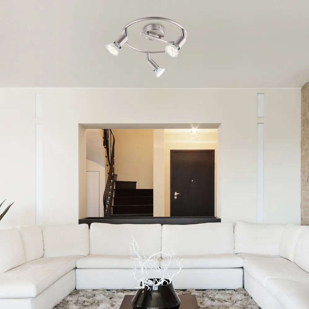 Suspension Globo Lighting Matrix en métal nickelé GU10 3L