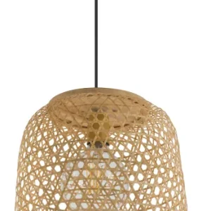 Suspension Globo Lighting Mirena en bambou et bois clair E27