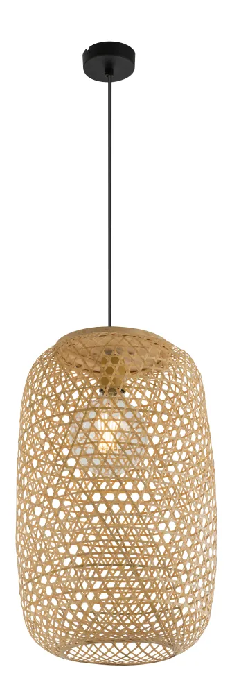 Suspension Globo Lighting Mirena en bambou et bois clair E27