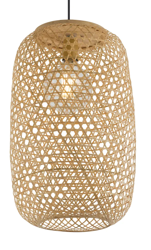 Suspension Globo Lighting Mirena en bambou et bois clair E27