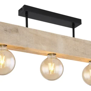 Suspension linéaire Globo Lighting Adalie en métal noir E27 3L