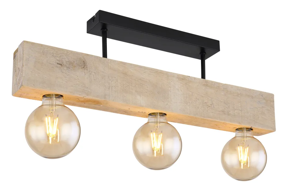 Suspension linéaire Globo Lighting Adalie en métal noir E27 3L