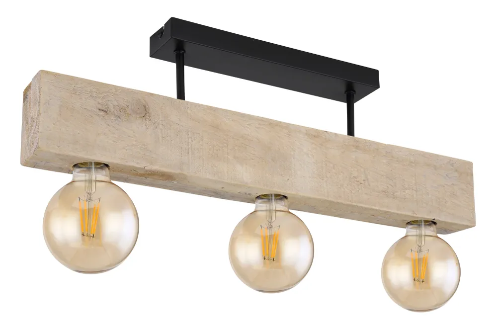 Suspension linéaire Globo Lighting Adalie en métal noir E27 3L