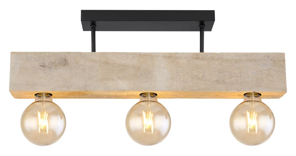 Suspension linéaire Globo Lighting Adalie en métal noir E27 3L