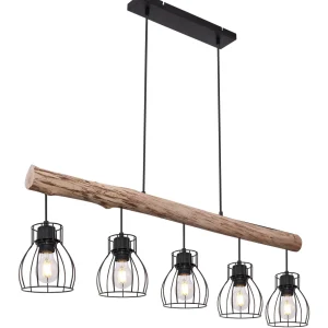 Suspension linéaire Globo Lighting Mina en métal noir E27 5L Light