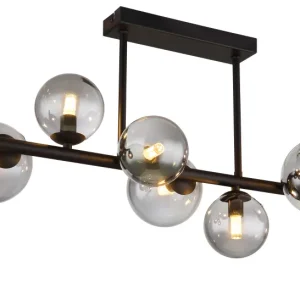 Suspension linéaire Globo Lighting Riha en métal noir G9 9L