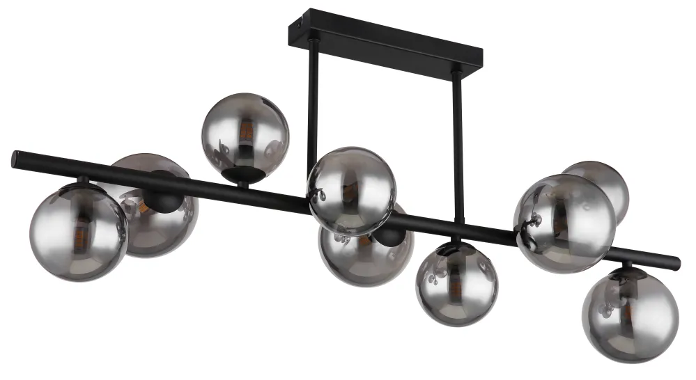 Suspension linéaire Globo Lighting Riha en métal noir G9 9L