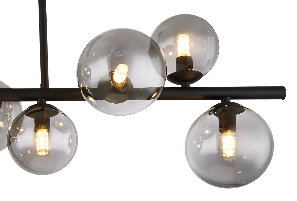 Suspension linéaire Globo Lighting Riha en métal noir G9 9L